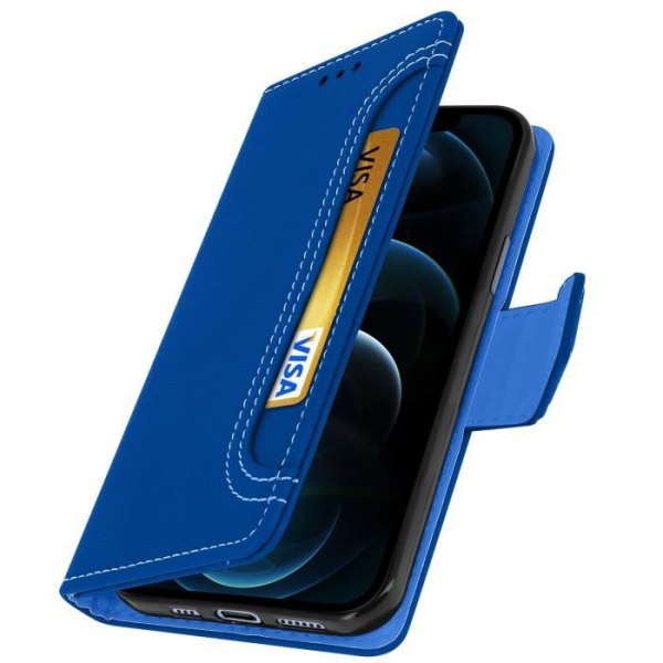 Apple iPhone 12 / 12 Pro Case Folio Wallet Stand Funktion Blå Blå