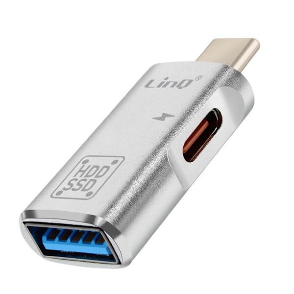 OTG USB og USB C til USB C Kompakt LinQ Sølv Grå