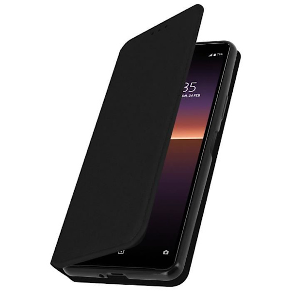 Hus - Sony - Xperia 10 2 - Øko-læder - Magnetisk lukning - Støttefunktion Svart