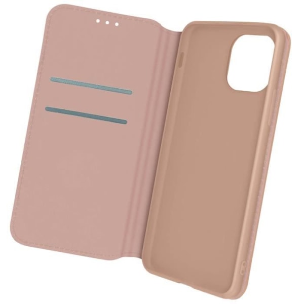 iPhone 12 och 12 Pro Folio Cover Plånbok Videostödfunktion - AVIZAR - Rosa - Stel - Matt - Blandad Rosa