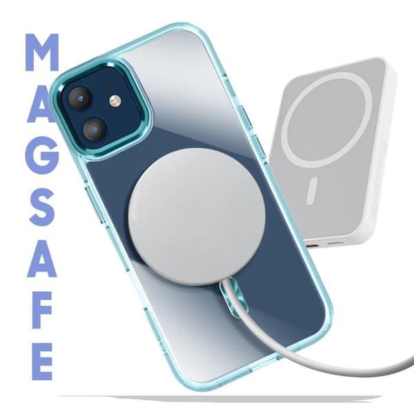 Coque - MagSafe - iPhone 12 Pro - Crystal Farve - Blå - Anti-gulning Blå