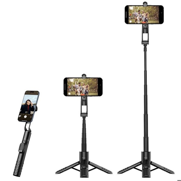 Selviebillede Magnetisk Rotations 360° med Bluetooth Fjernbetjening wiwu Sort