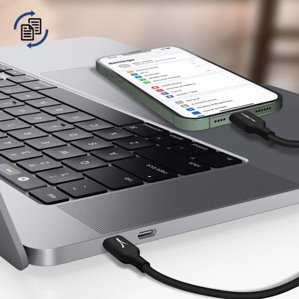 USB-C til Lightning Power Delivery 3A Opladning Synkronisering Akashi Sort