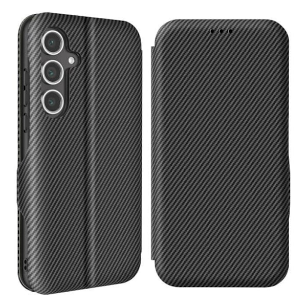 Samsung S24 FE Karbonikuitutasku Video Tuki ja Anti-RFID Musta Svart