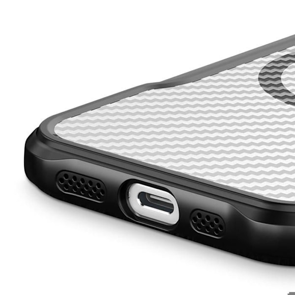 Skydd för iPhone 16 Pro MagSafe Kolfiber Stötresistent Förstärkt Svart Svart