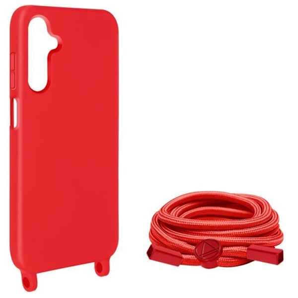 Semi-Stiv Cord Case til Samsung Galaxy A15 - AVIZAR - Rød - Rigid - Syntetisk - Glat - Blandet Röd