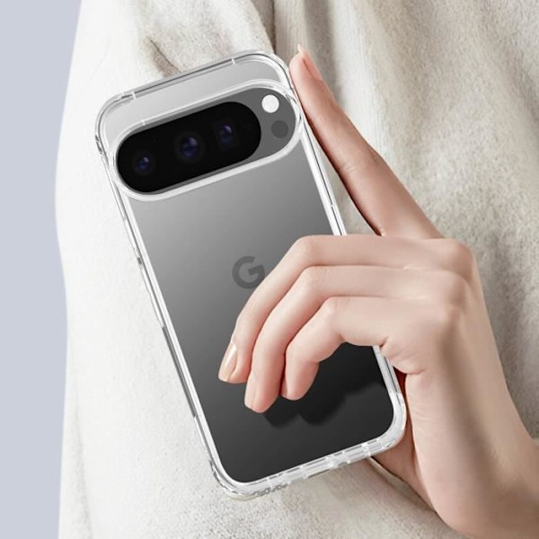 Fodral till Google Pixel 9 Pro XL Förstärkt, stötsäkert anti-fall 3m Force Fodral Transparent Transparent