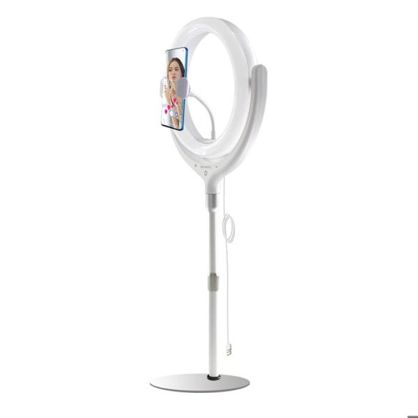 Ring Light - 4Smarts - Ringlygte med mobiltelefonholder - Hvid