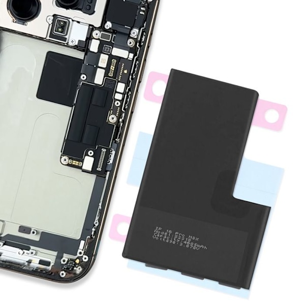 Klæbende batteri til iPhone 16 Pro Max, solid transparent fastgørelse Vit