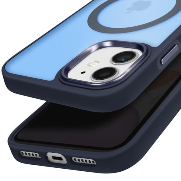 MagSafe-kuori iPhone 11 Mattapintainen Taustapuoli Yönsininen Reunus Blå