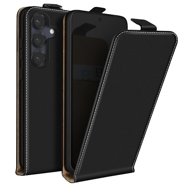 Housse Clapet Vertical til Samsung Galaxy S25 Plus Kortlomme Sort Svart