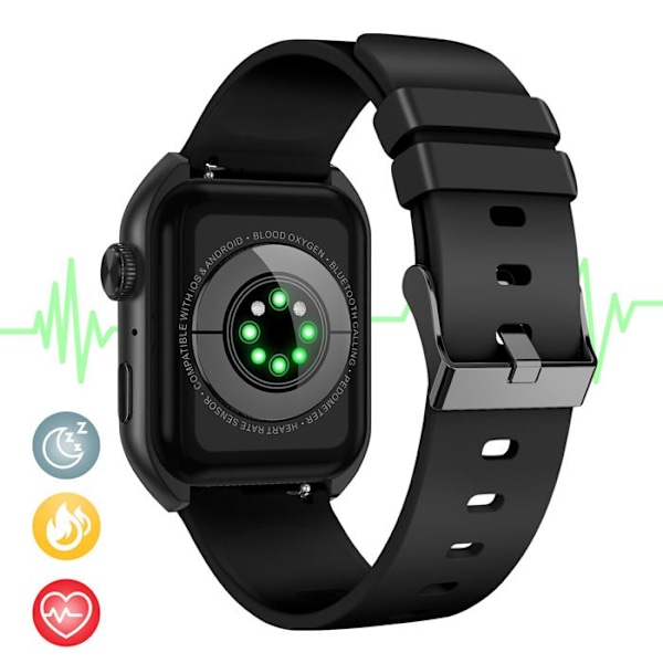 Montre Connectée Touchskærm 1,85" Sundhed Notifikationer 10 Dage Akashi Sort Svart