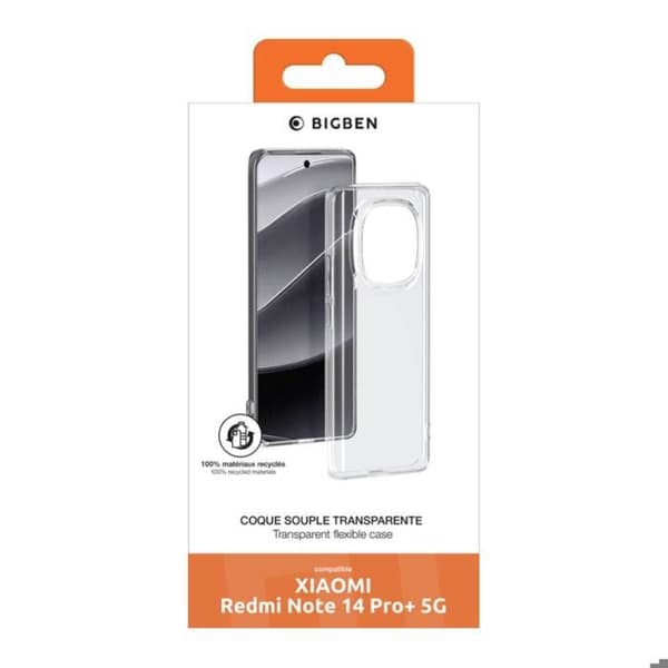 Coque - BigBen - Xiaomi Redmi Note 14 Pro Plus 5G - Mjuk - Ekodesignad - Transparent Vit