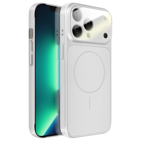Cover til iPhone 13 Pro Max Kompatibel med MagSafe Mat AG Glas Sølv Grå