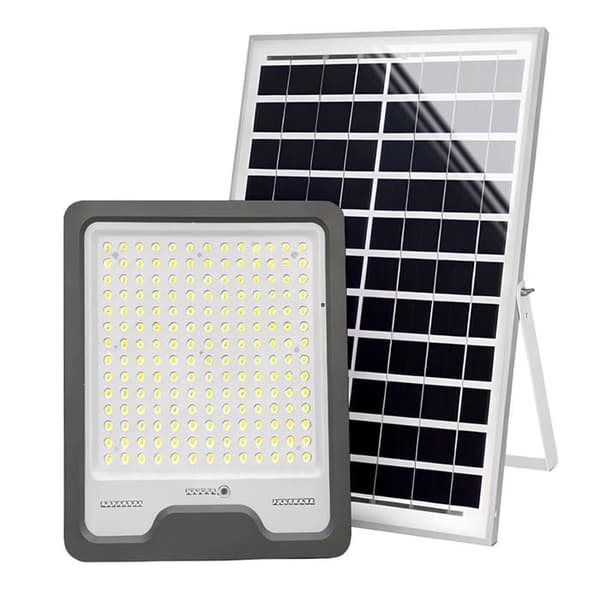 Solcelle LED Projektor 20W Batteri 25000mAh til Udendørs Belysning Sort Svart