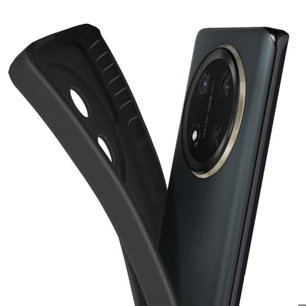 Coque - Honor - Magic 7 Lite - Flexibel Silikon - Skyddad Kamera Block - Elegant Svart