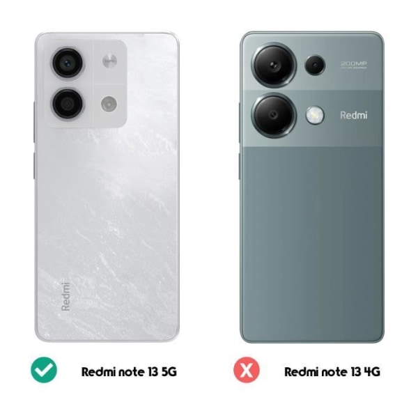 Coque - AVIZAR - Xiaomi Redmi Note 13 5G - Soft-touch - Anti-traces - Stötsäker skydd Rosa