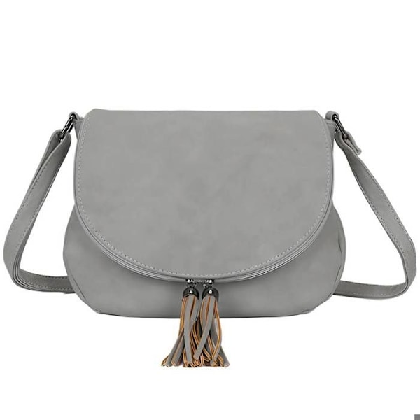 Crossbody taske til kvinder med lynlås Gallantry lys grå Grå