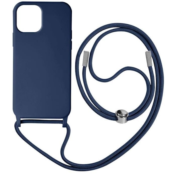 iPhone 12 ja 12 Pro Lanyard Case Puolijäykkä kaulahihna 80 cm sininen Blå
