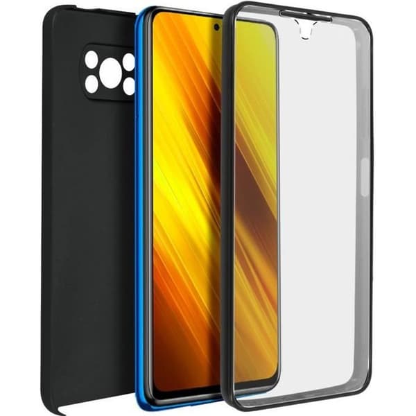 Coque - Xiaomi - Poco X3 - Hårdt Bagcover - Blødt Frontbeskyttelse - Sort Svart