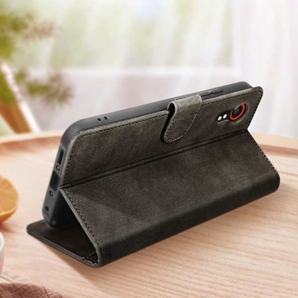 Fodral till Samsung Galaxy Xcover 7 - AVIZAR - Videosupportplånbok - Svart - Magnetisk flik Svart