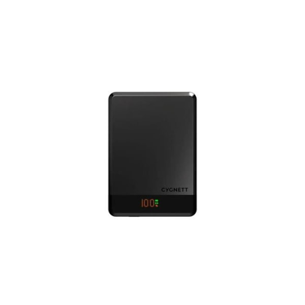 Powerbank 10 000mAh Langaton Magneettikiinnitys Malli MagSlim Ultra-Kompakti CYGNETT Musta Svart