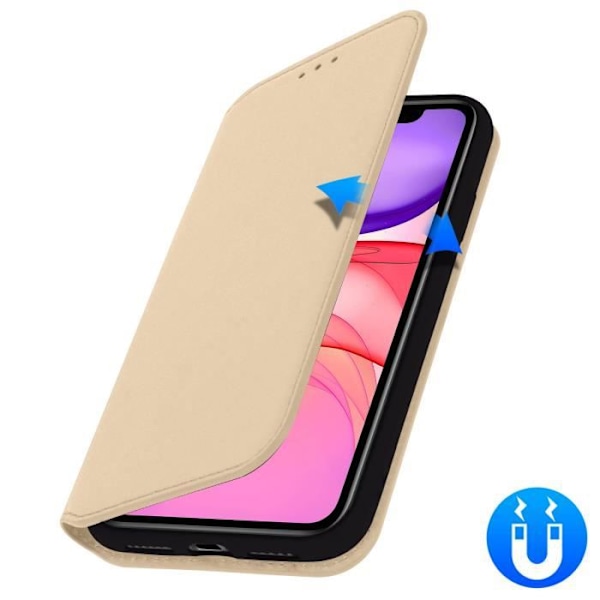 iPhone 11 Fodral - AVIZAR - Folio Wallet Fodral - Ekologiskt läder - Stativfunktion - Gul Gul