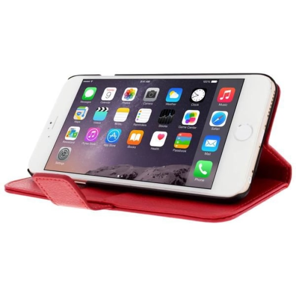 iPhone 6 Plus/6s Plus Fodral - Avizar - Röd - Ekologiskt läder - Mjuk skal - Magnetisk stängning Röd
