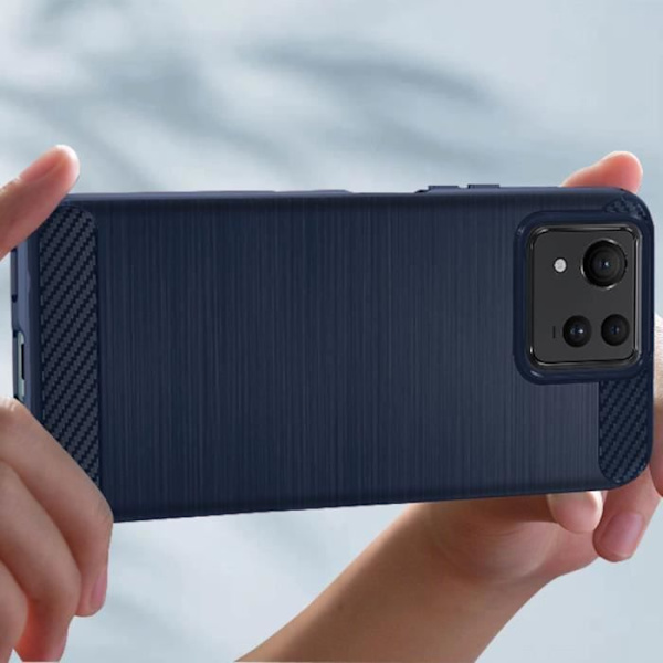 Kotelo Asus Zenfone 11 Ultra Soft Carbonille ja Brushed Effect Midnight Blueille Blå