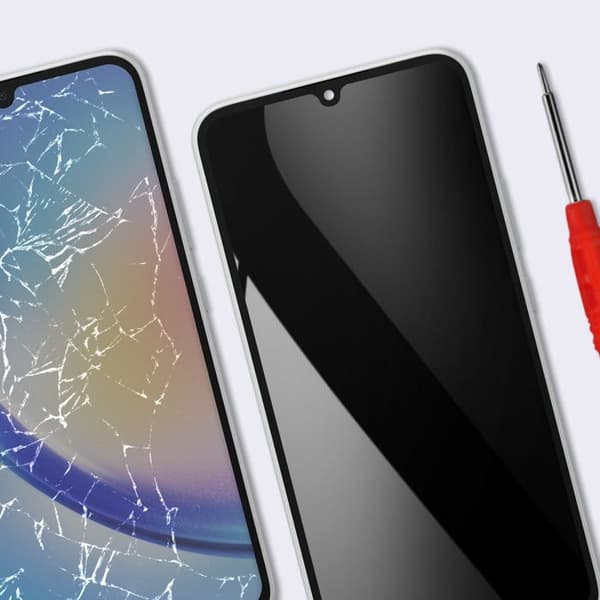 Komplett Soft OLED Ersättningsskärm för Galaxy A34 5G med Silverchassi Grå