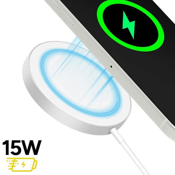 Lader til iPhone 14 Pro Max Magsafe Magnetisk 15W Mayaxess Hvid Vit