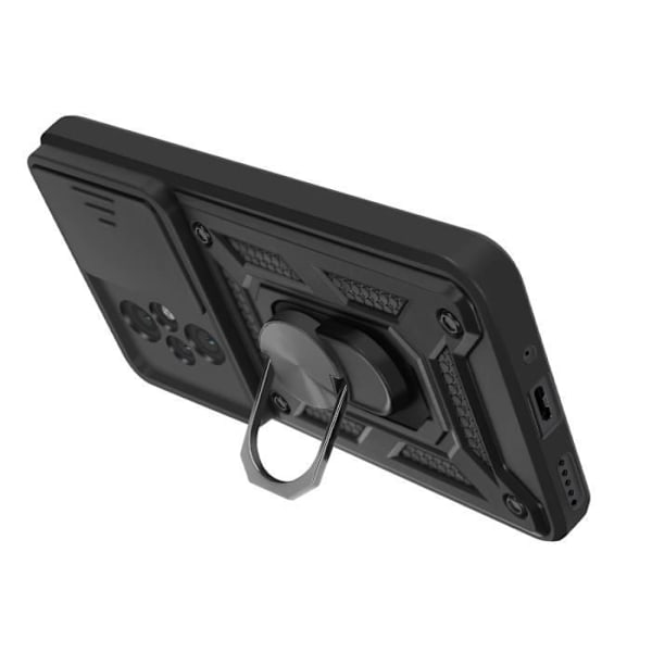 Coque til Honor 200 Pro med ringestøtte og skydelåg til kamera, Mayaxess Sort Svart