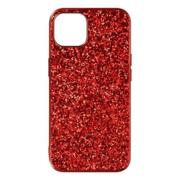 iPhone 13 Mini Case Glitter Design Jäykkä Pehmeä Reuna Red Relief Viimeistely