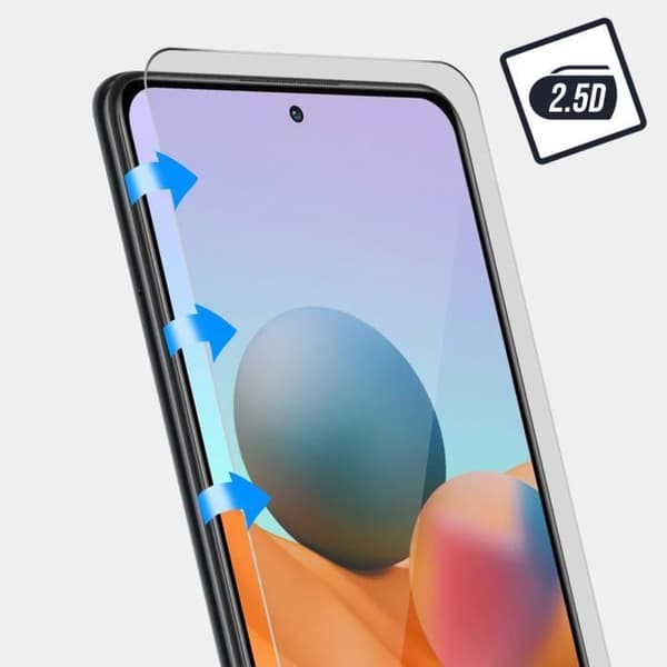 Skyddsglas - Xiaomi - Redmi Note 10 Pro - Härdat glas 9H - Explosionssäker - Avfasade kanter Vit