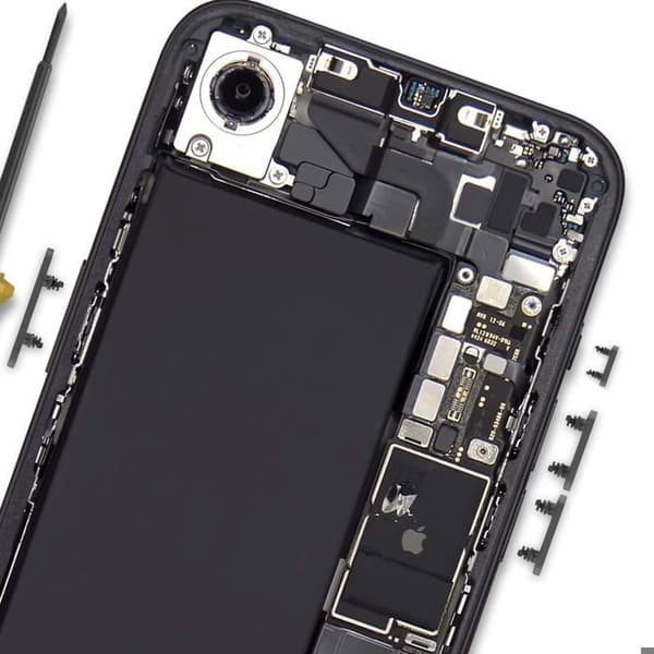 "Power, ljud och tystnads knapp för iPhone 16 svart"