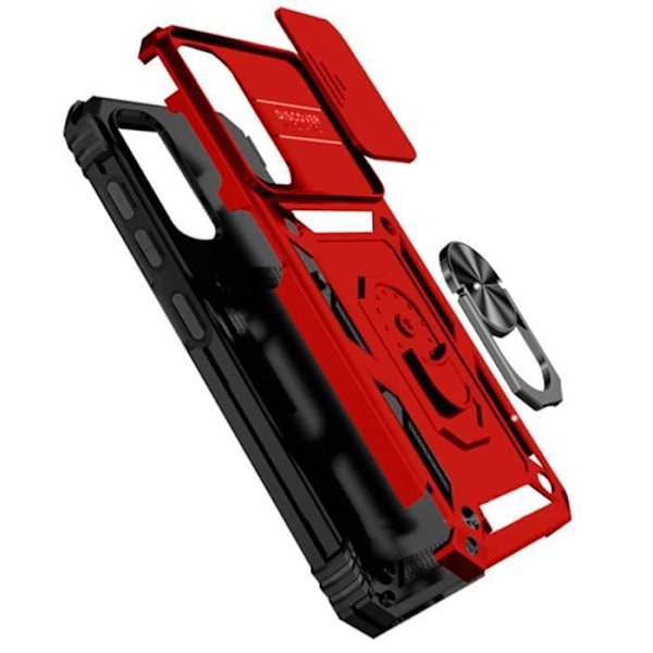 Coque - AVIZAR - Samsung Galaxy A54 5G - Stötsäker - Glidande kameraskydd - Videostöd ring Röd