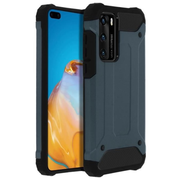 Huawei P40 Case Relief Design Bi-materiale Anti-fall midnatsblå Blå