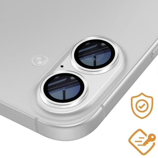 Hærdet Glas Kamera - AVIZAR - iPhone 16 - Hårdhed 9H - Kradsikker - Sølv Grå