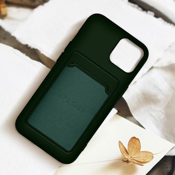 iPhone 12 ja 12 Pro Case Pehmeä silikonikorttipidike Forcell Green Grön
