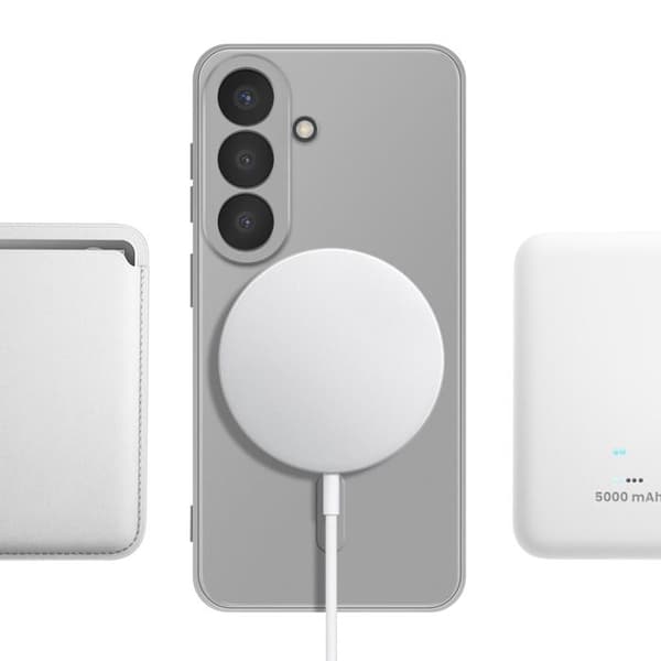 Skydd för Galaxy S26 Kompatibel med Qi2 / MagSafe / PixelSnap Ljusgrå Grå