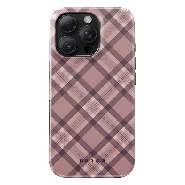 Skydd för iPhone 16 Pro Stötsäker Elegant Rutigt Med Förhöjda Kanter