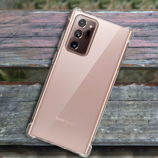 Fodral - AKASHI - Galaxy Note 20 Ultra - Flexibelt silikon - Stötsäkert - Genomskinlig Vit Klar vit