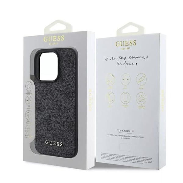 Guess 4G Charms Collection Hybridfodral för iPhone 16 Pro 6,3" Svart - GUHCP16LGF4GCK