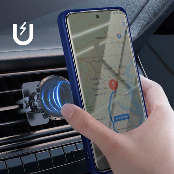 Coque pour Xiaomi 15 Ultra Bague Magnétique Dos Translucide Bleu Nuit Blå