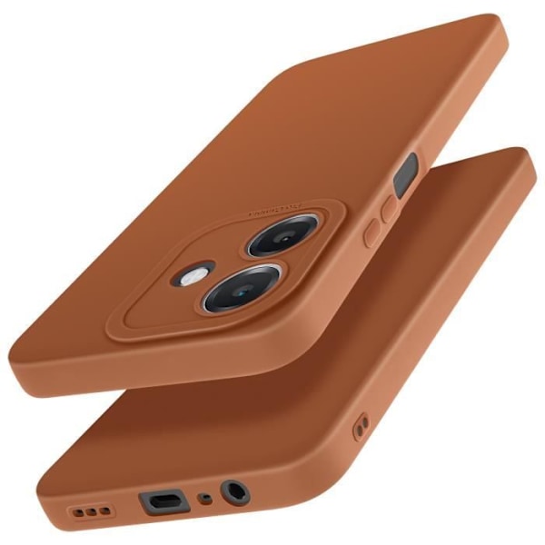Coque för Oppo A40 Silikon Mat Kamera Blockerad Skyddad Brun kastanj
