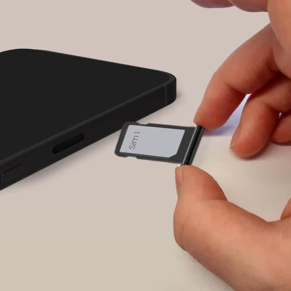 Udskiftning til SIM-kortbakke til iPhone 14 Pro og 14 Pro Max - Space Black - Nano SIM - CE og RoHS Svart
