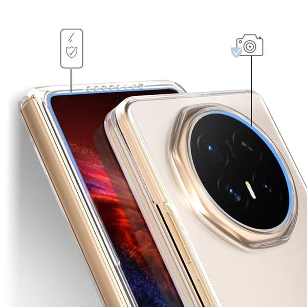 Heldeksel til Honor Magic V6 Foldbar Polycarbonat Gennemsigtig Vit