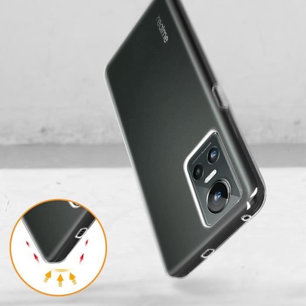 Realme GT Neo 3 suojakotelo joustavasta ja kevyestä geelisilikonista Transparent