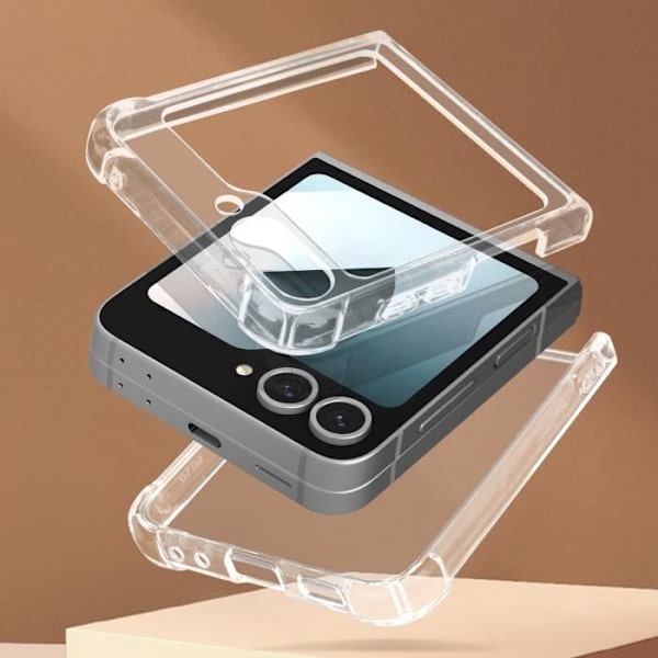 Suojakuori Samsung Galaxy Z Flip 6:lle - AVIZAR - Iskunkestävät joustavat vahvistetut kulmat - Läpinäkyvä Transparent