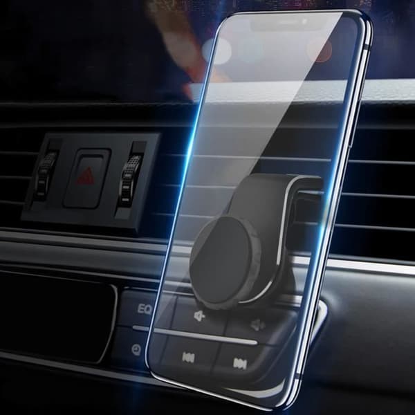 Support til smartphone i bil - AVIZAR - Montering til luftrist - Magnetisk system - Drejbar Svart